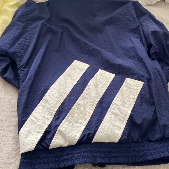 Vintage Adidas soccer jacket. Navy blue and white. Size US Large - Picture 3 of 4